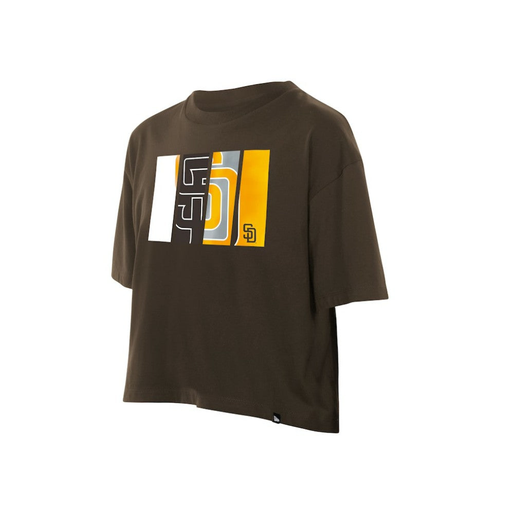 San Diego Padres New Era Women's Boxy Foil Logo T-Shirt | MLB Near me