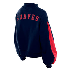 Atlanta Braves New Era Women's Mock Neck Balloon Sleeve Sweatshirt | MLB New