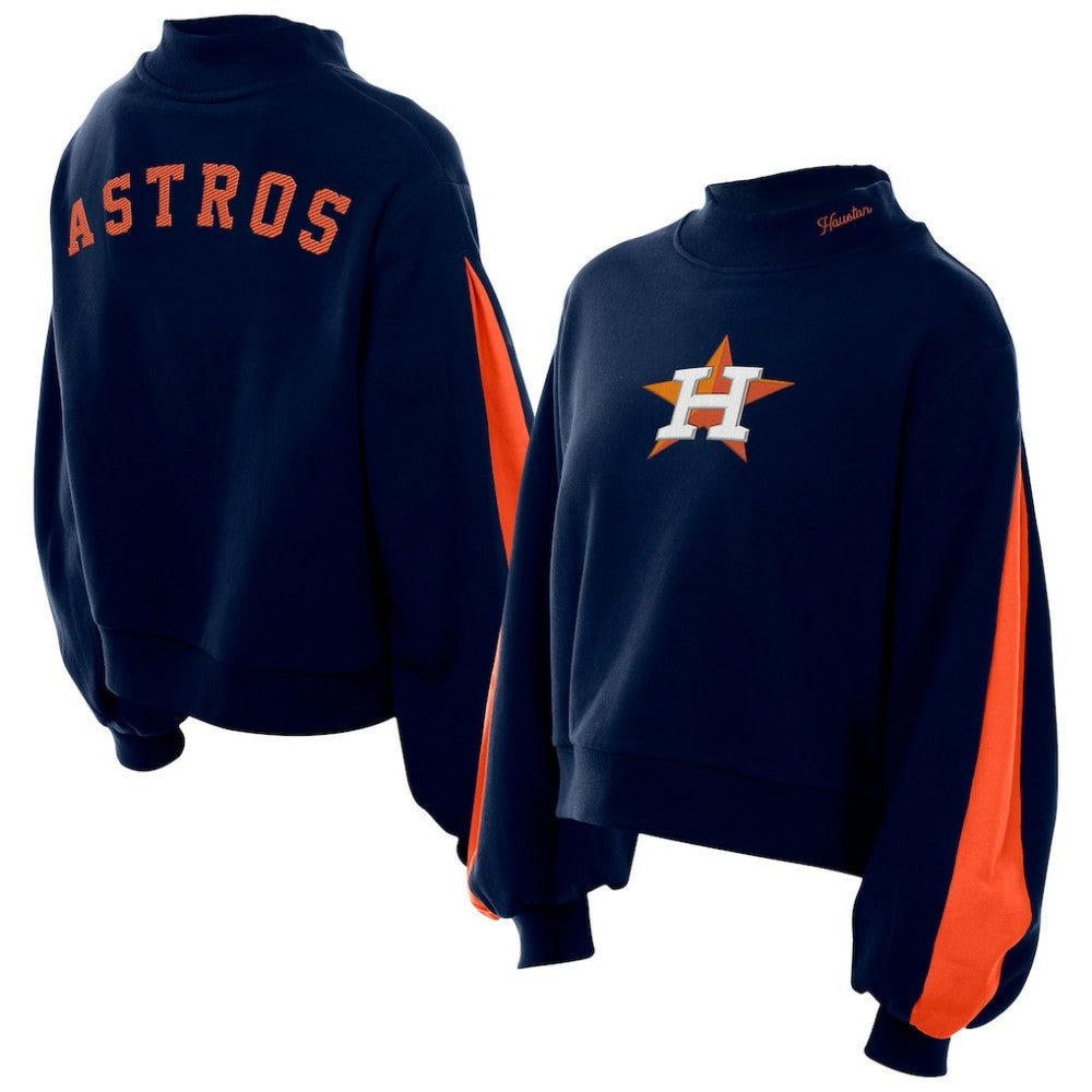 Houston Astros New Era Women's Mock Neck Balloon Sleeve Sweatshirt | MLB Online