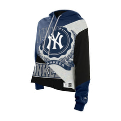New York Yankees New Era Women's Upcycled Color Block Cropped Boxy Hoodie | MLB Online