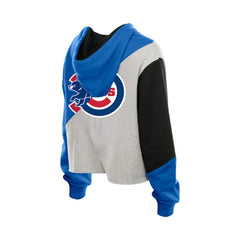 Chicago Cubs New Era Women's Upcycled Color Block Cropped Boxy Hoodie | MLB On Sale