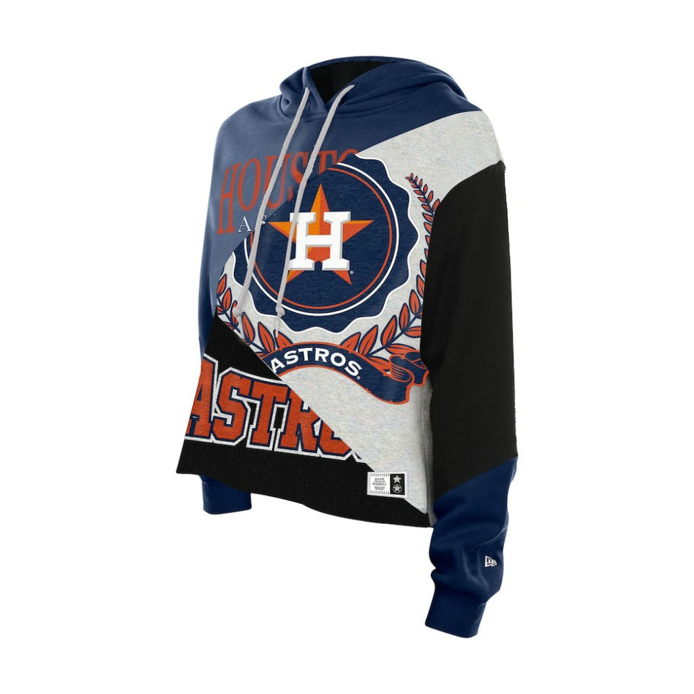 Houston Astros New Era Women's Upcycled Color Block Cropped Boxy Hoodie | MLB Shop