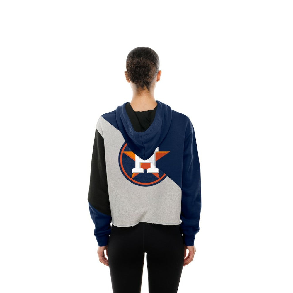 Houston Astros New Era Women's Upcycled Color Block Cropped Boxy Hoodie | MLB Shop
