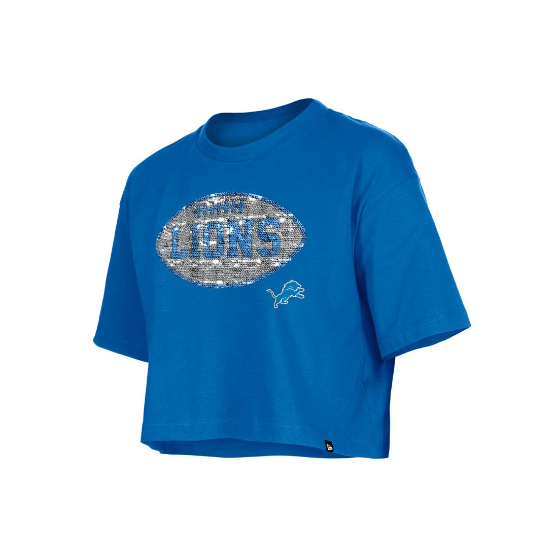 Detroit Lions New Era Girl's Flip Sequin Boxy T-Shirt