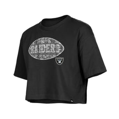 Las Vegas Raiders New Era Girl's Flip Sequin Boxy T-Shirt