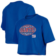 New York Giants New Era Girl's Flip Sequin Boxy T-Shirt