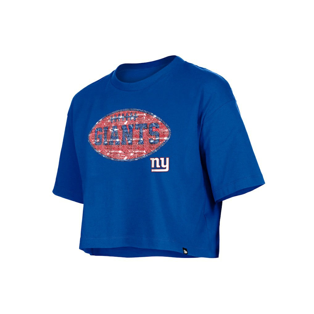New York Giants New Era Girl's Flip Sequin Boxy T-Shirt