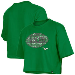 Philadelphia Eagles New Era Girl's Flip Sequin Boxy T-Shirt