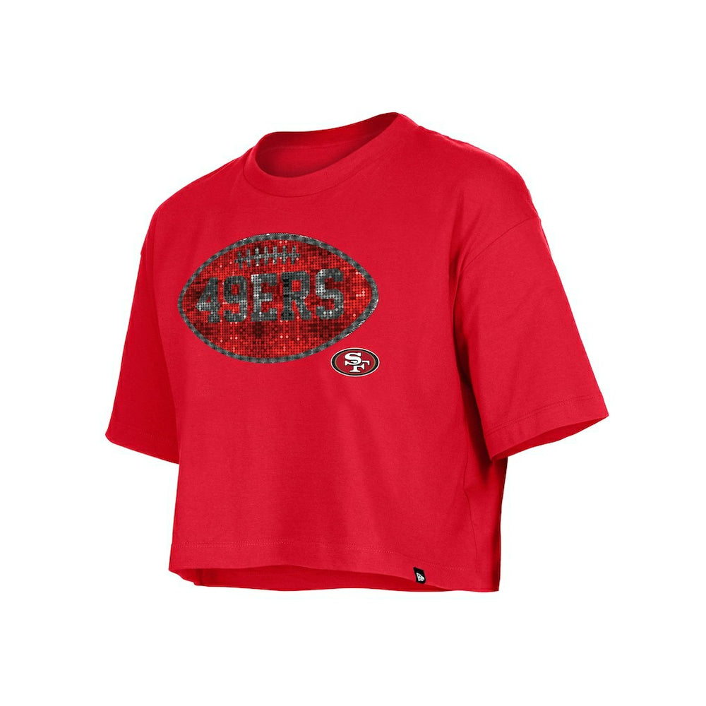 San Francisco 49ers New Era Girl's Flip Sequin Boxy T-Shirt