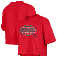 Tampa Bay Buccaneers New Era Girl's Flip Sequin Boxy T-Shirt