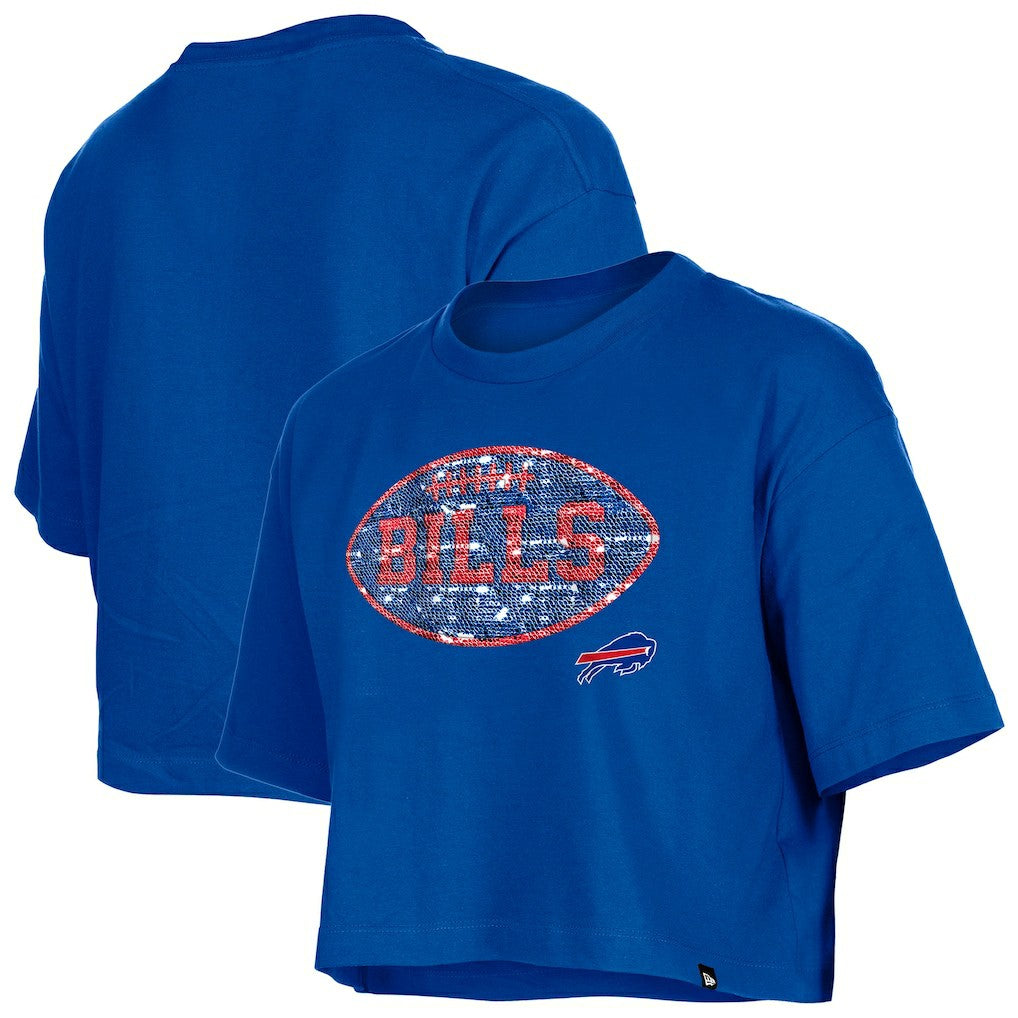 Buffalo Bills New Era Girl's Flip Sequin Boxy T-Shirt