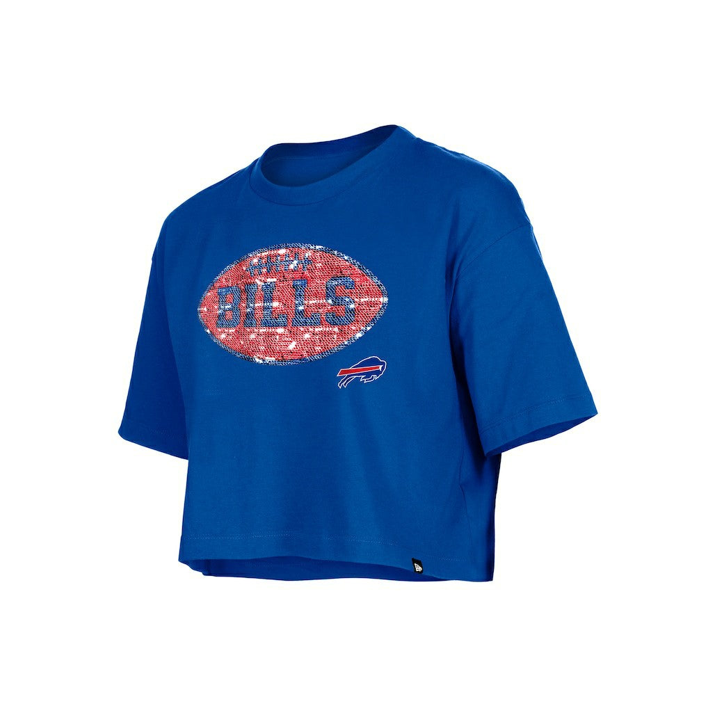 Buffalo Bills New Era Girl's Flip Sequin Boxy T-Shirt