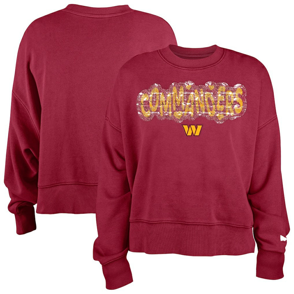 Washington Commanders New Era Girl's Flip Sequin Sweatshirt