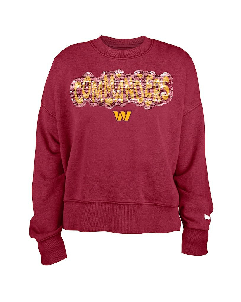 Washington Commanders New Era Girl's Flip Sequin Sweatshirt