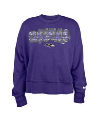 Baltimore Ravens New Era Girl's Flip Sequin Sweatshirt