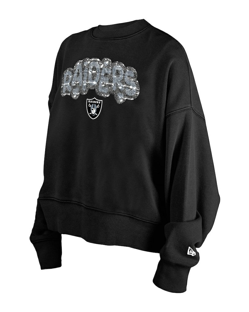 Las Vegas Raiders New Era Girl's Flip Sequin Sweatshirt