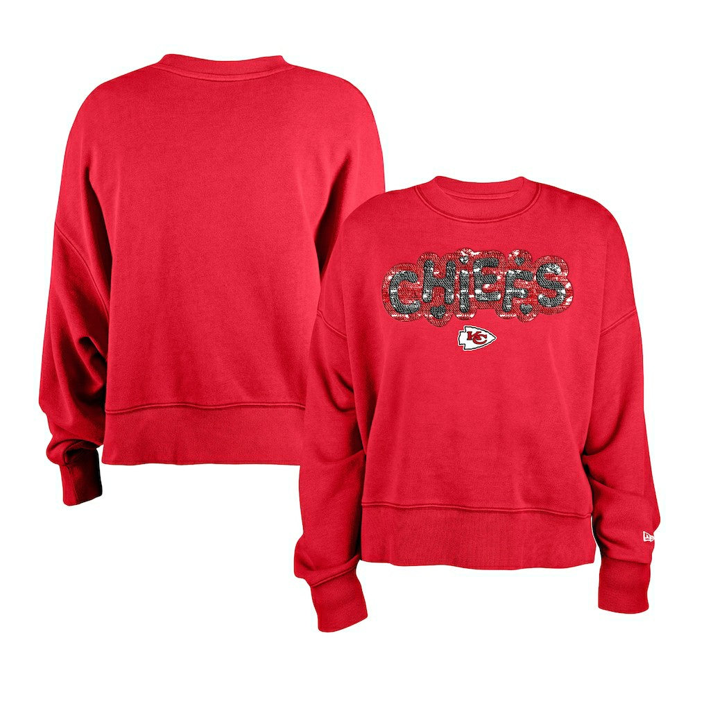 Kansas City Chiefs New Era Girl's Flip Sequin Sweatshirt