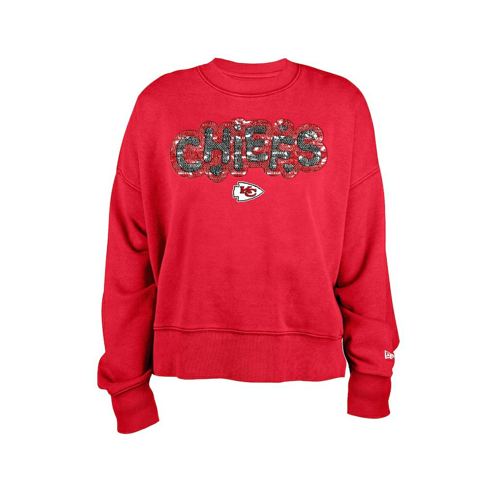 Kansas City Chiefs New Era Girl's Flip Sequin Sweatshirt