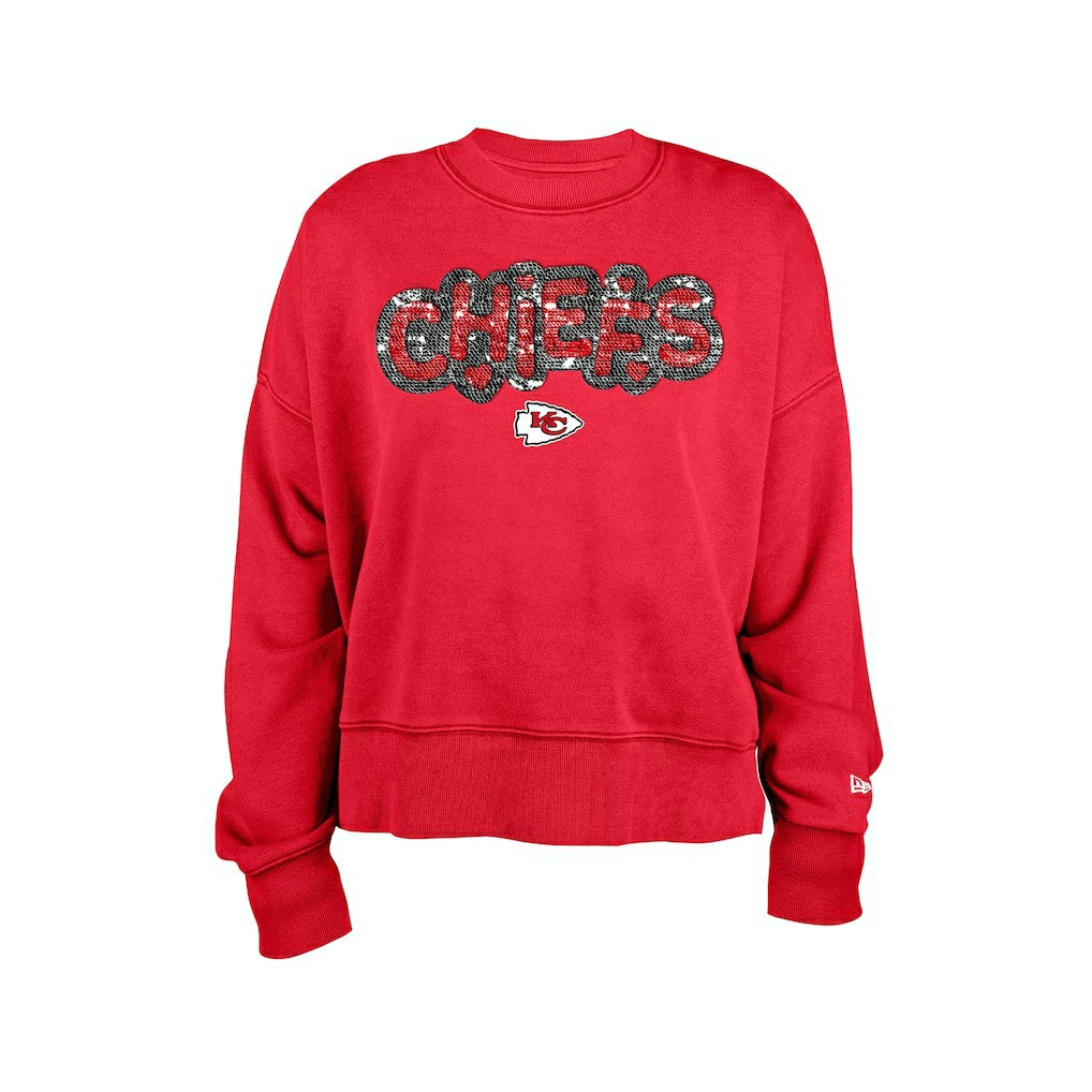 Kansas City Chiefs New Era Girl's Flip Sequin Sweatshirt