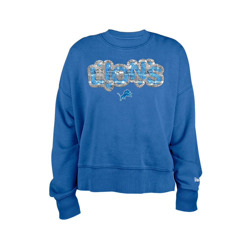 Detroit Lions New Era Girl's Flip Sequin Sweatshirt