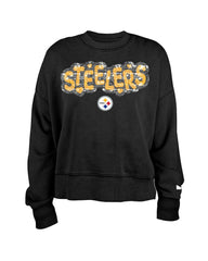 Pittsburgh Steelers New Era Girl's Flip Sequin Sweatshirt