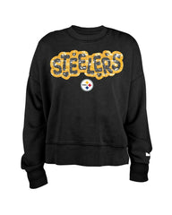 Pittsburgh Steelers New Era Girl's Flip Sequin Sweatshirt