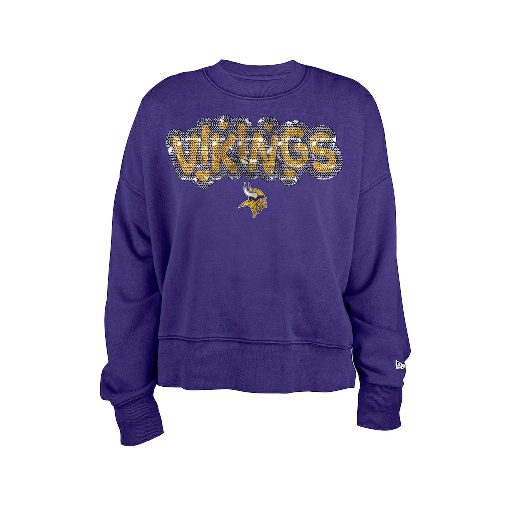 Minnesota Vikings New Era Girl's Flip Sequin Sweatshirt