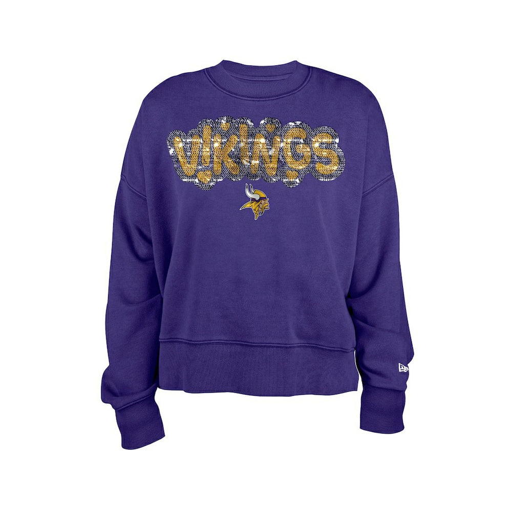 Minnesota Vikings New Era Girl's Flip Sequin Sweatshirt