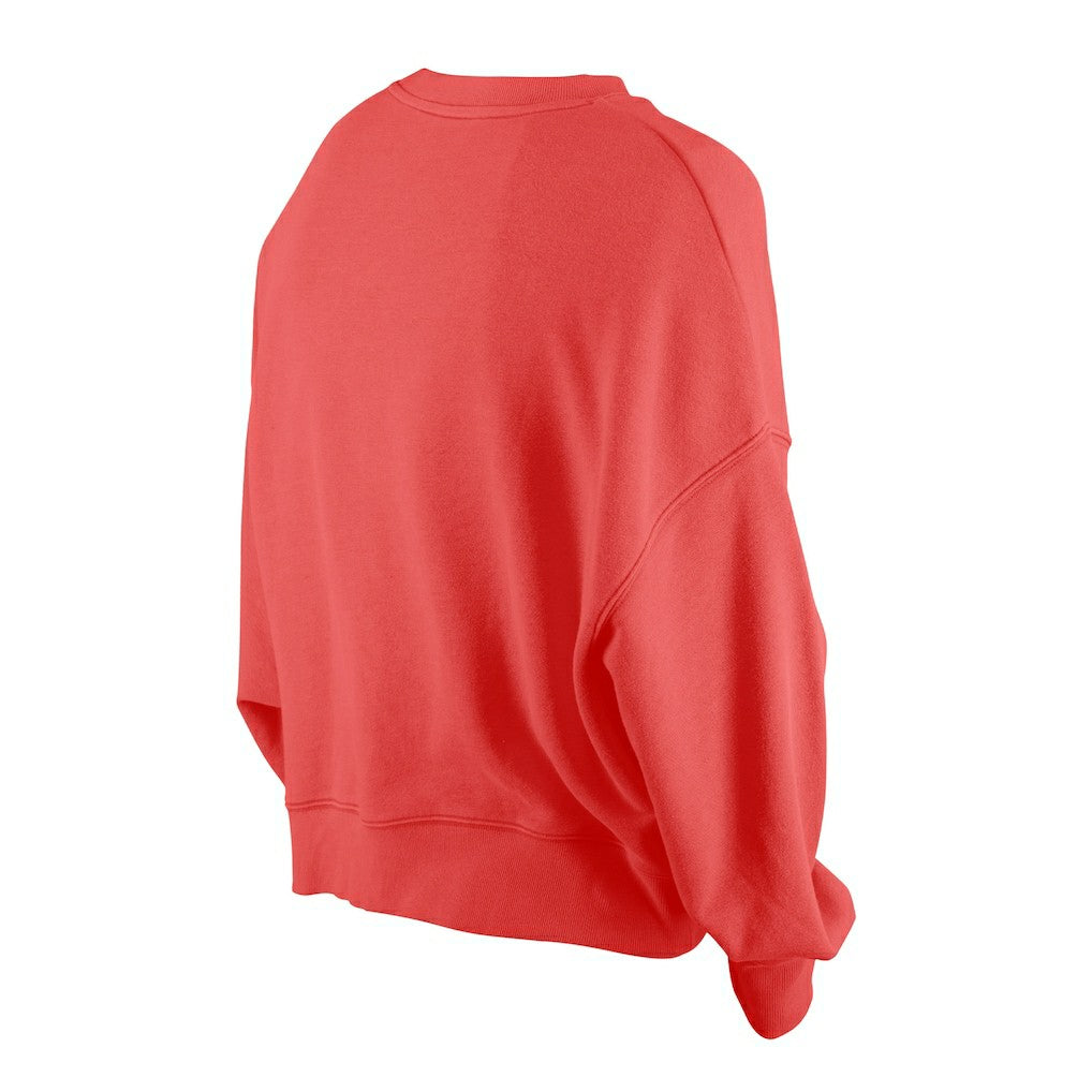San Francisco 49ers New Era Women's Oversized Throwback Mineral Wash Crew Neck Sweatshirt