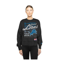 Detroit Lions New Era Women's Oversized Throwback Mineral Wash Crew Neck Sweatshirt