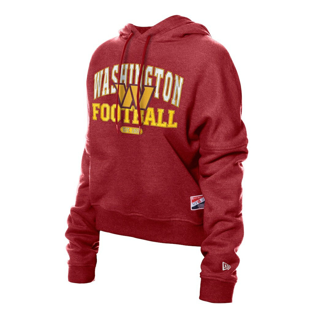 Washington Commanders New Era Women's Throwback Boxy Hoodie Sweatshirt