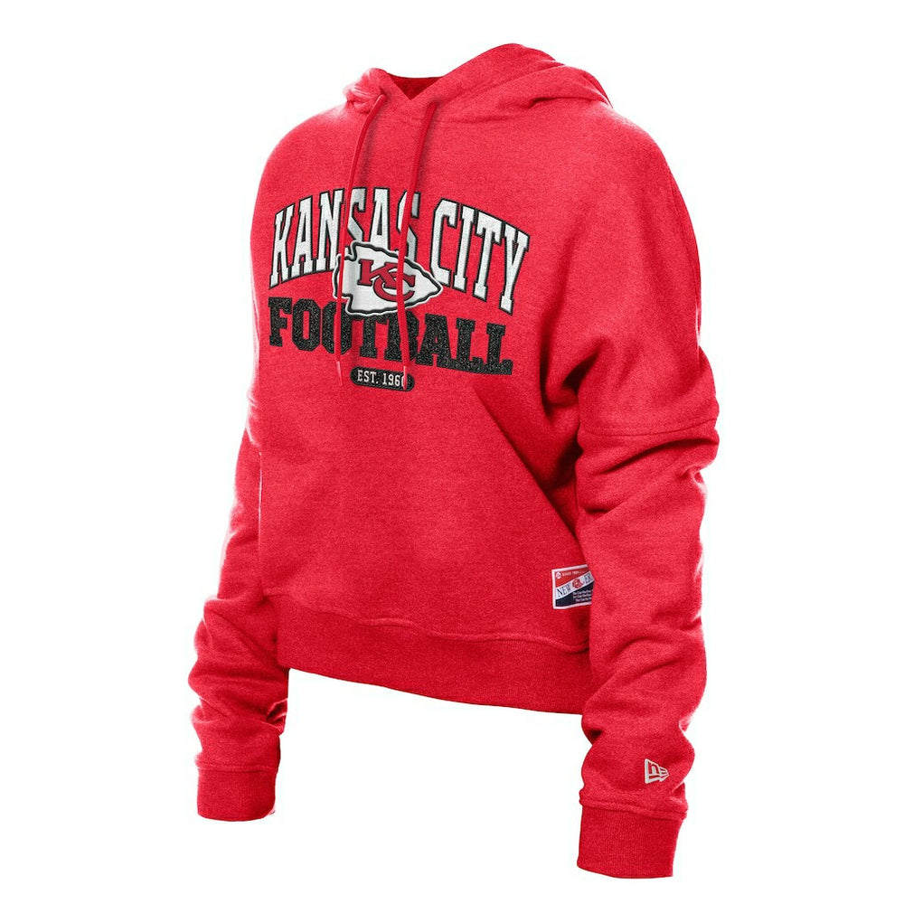 Kansas City Chiefs New Era Women's Throwback Boxy Hoodie Sweatshirt