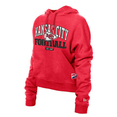 Kansas City Chiefs New Era Women's Throwback Boxy Hoodie Sweatshirt
