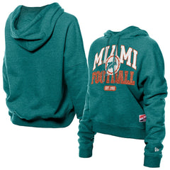 Miami Dolphins New Era Women's Throwback Boxy Hoodie Sweatshirt