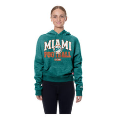 Miami Dolphins New Era Women's Throwback Boxy Hoodie Sweatshirt