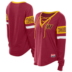 Washington Commanders New Era Women's Throwback Lace-Up Long-Sleeve T-Shirt