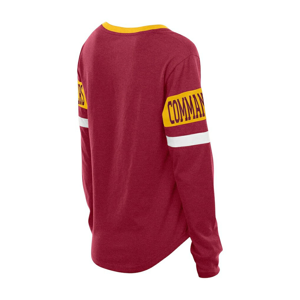 Washington Commanders New Era Women's Throwback Lace-Up Long-Sleeve T-Shirt