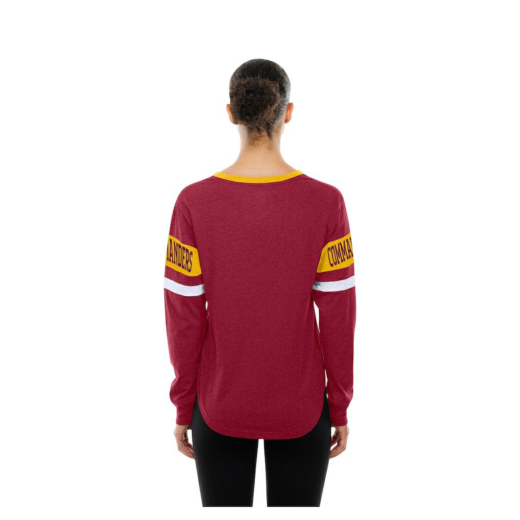 Washington Commanders New Era Women's Throwback Lace-Up Long-Sleeve T-Shirt