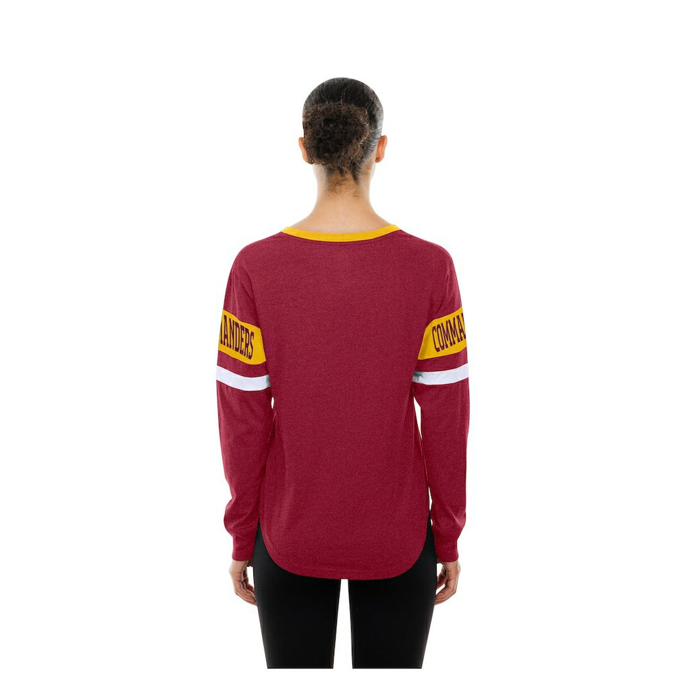 Washington Commanders New Era Women's Throwback Lace-Up Long-Sleeve T-Shirt