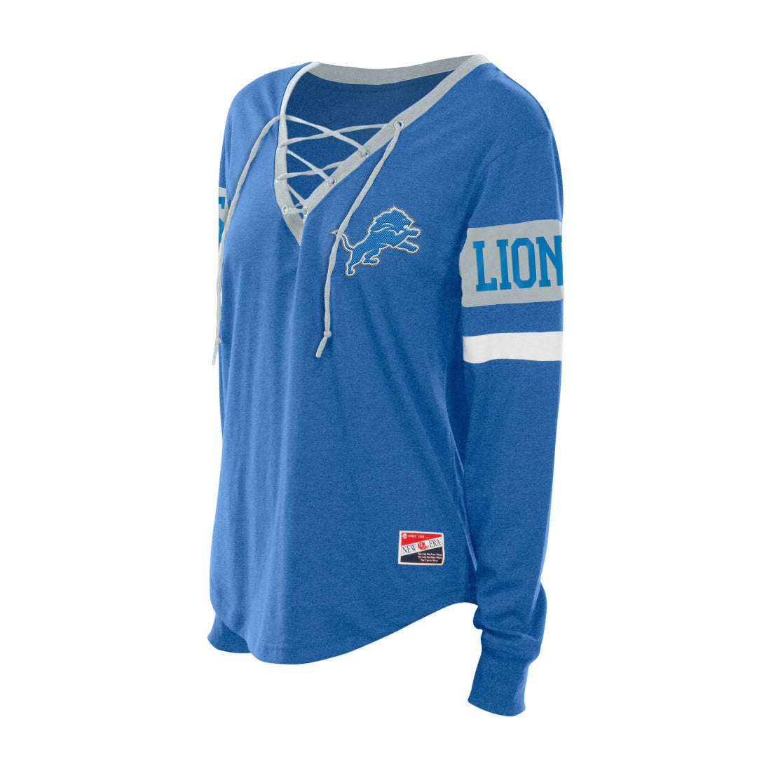 Detroit Lions New Era Women's Throwback Lace-Up Long-Sleeve T-Shirt