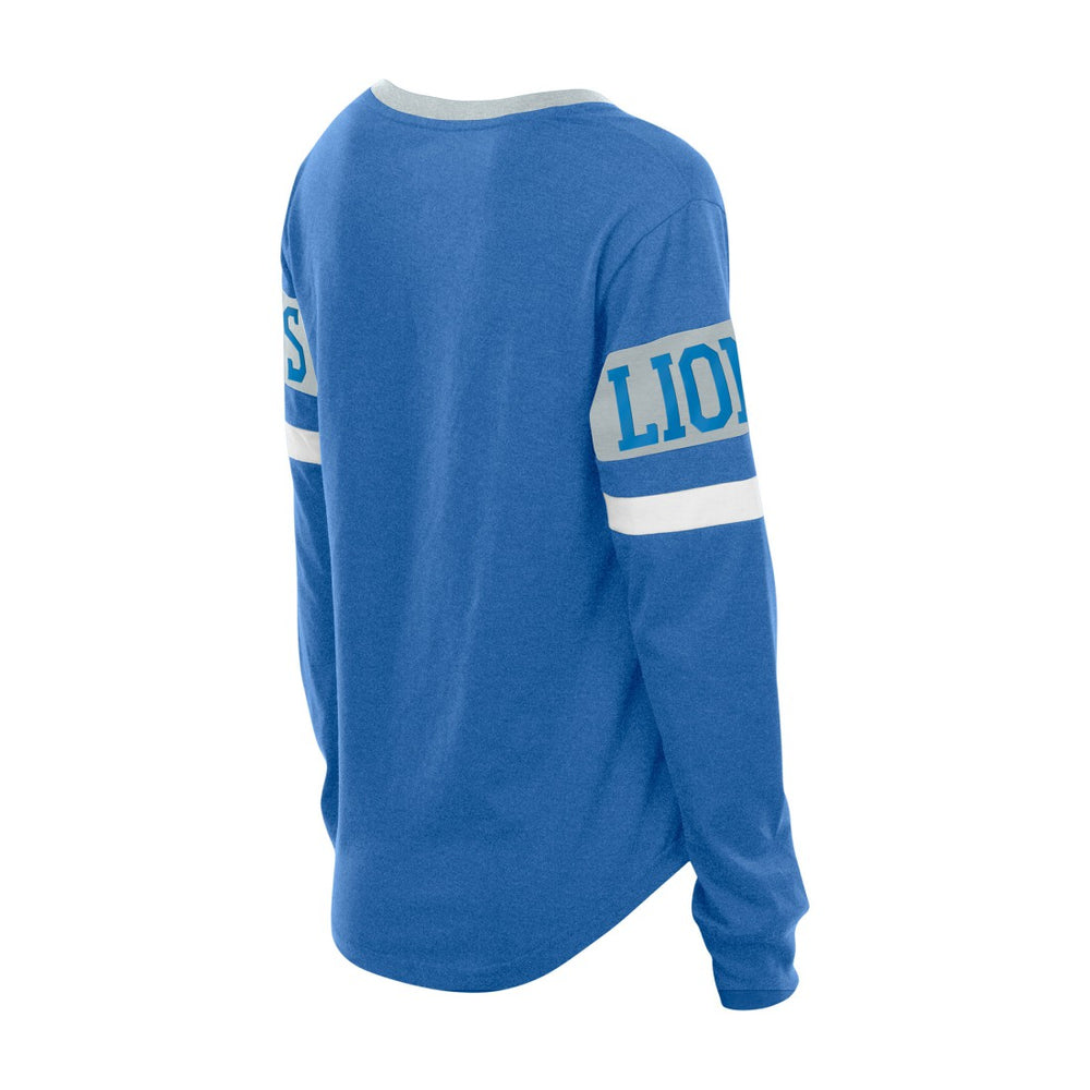 Detroit Lions New Era Women's Throwback Lace-Up Long-Sleeve T-Shirt