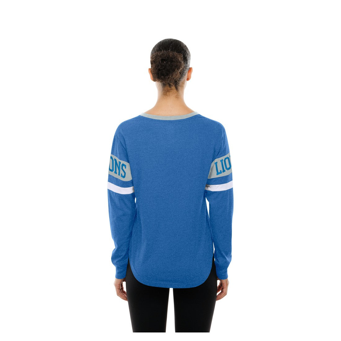 Detroit Lions New Era Women's Throwback Lace-Up Long-Sleeve T-Shirt