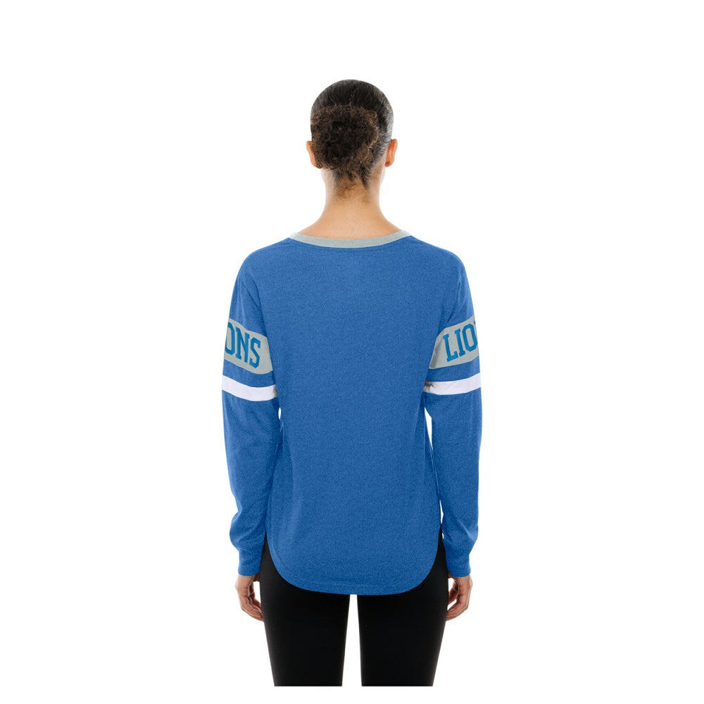Detroit Lions New Era Women's Throwback Lace-Up Long-Sleeve T-Shirt