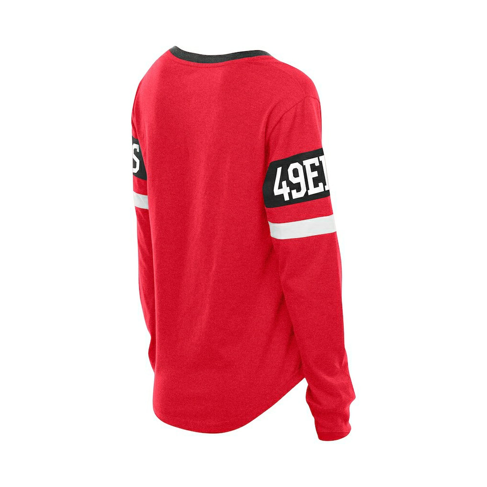 San Francisco 49ers New Era Women's Throwback Lace-Up Long-Sleeve T-Shirt