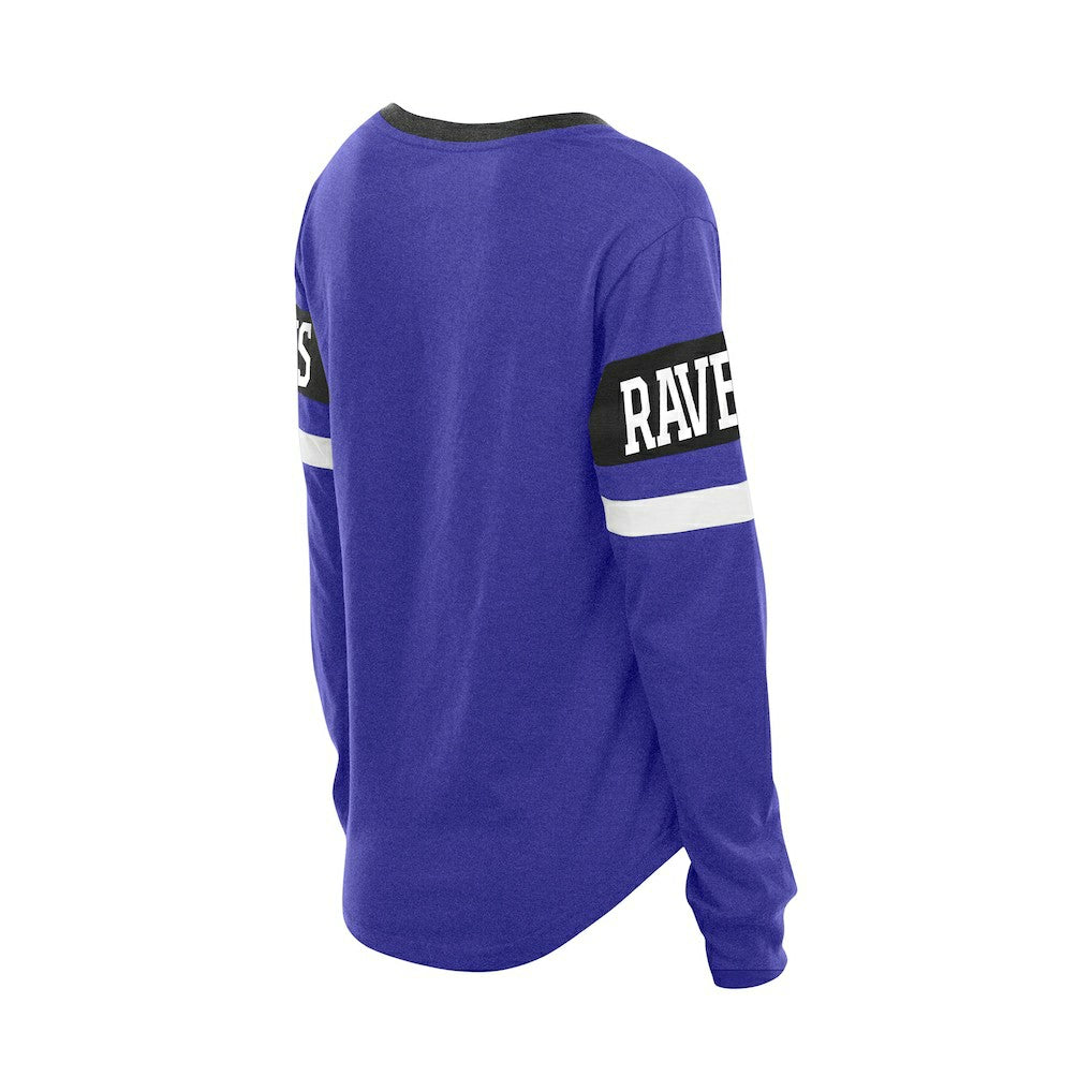 Baltimore Ravens New Era Women's Throwback Lace-Up Long-Sleeve T-Shirt