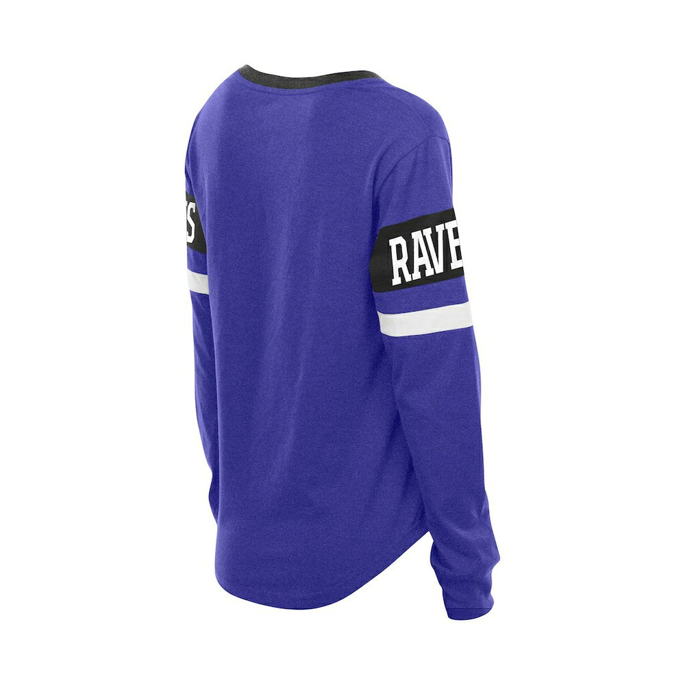 Baltimore Ravens New Era Women's Throwback Lace-Up Long-Sleeve T-Shirt