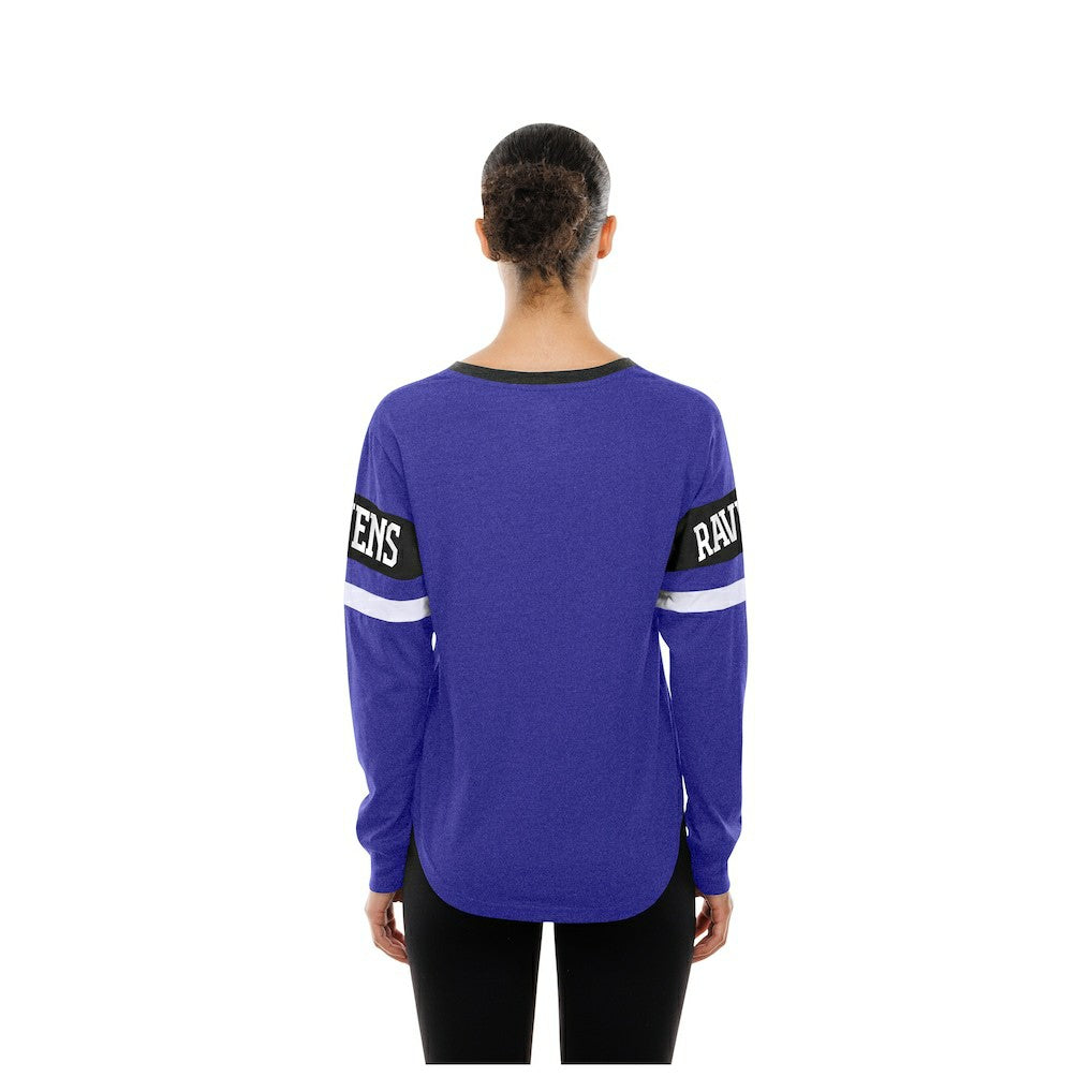 Baltimore Ravens New Era Women's Throwback Lace-Up Long-Sleeve T-Shirt
