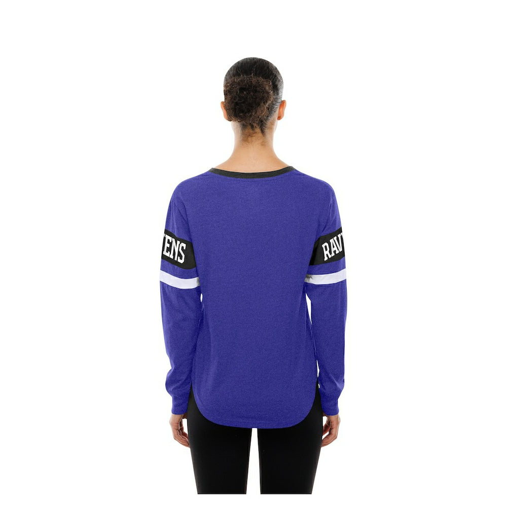 Baltimore Ravens New Era Women's Throwback Lace-Up Long-Sleeve T-Shirt