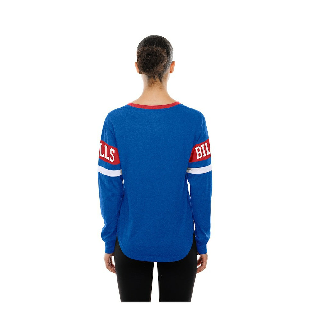 Buffalo Bills New Era Women's Throwback Lace-Up Long-Sleeve T-Shirt