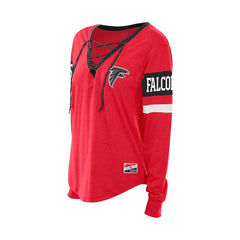 Atlanta Falcons New Era Women's Throwback Lace-Up Long-Sleeve T-Shirt